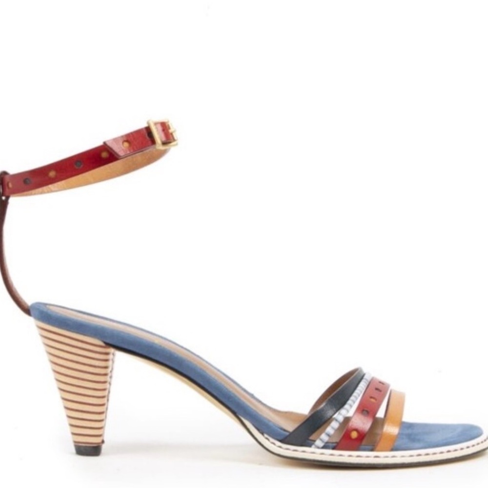 VINTAGE Fendi Multicolor Colorblock Strappy Sandals Heels IT 39.5 Fits US 9. - Picture 4 of 12